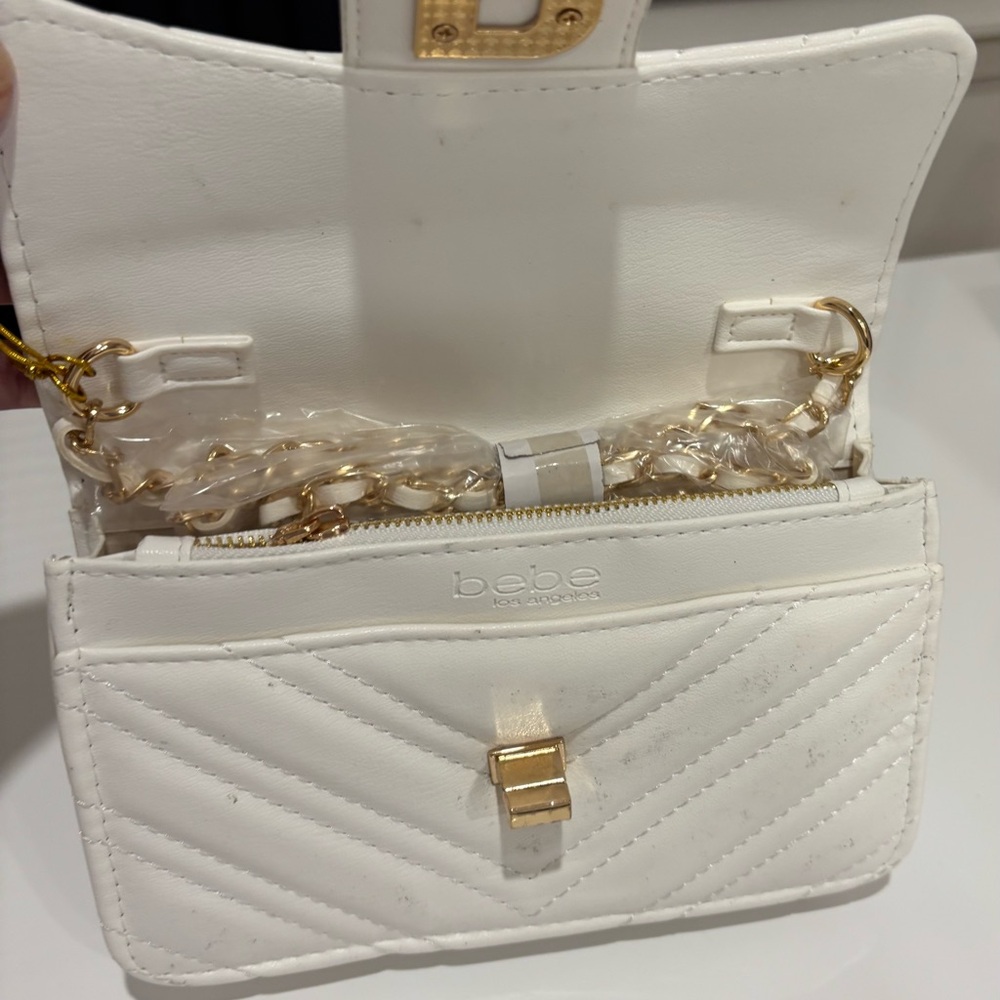 NWT White Bebe Rain Crossbody